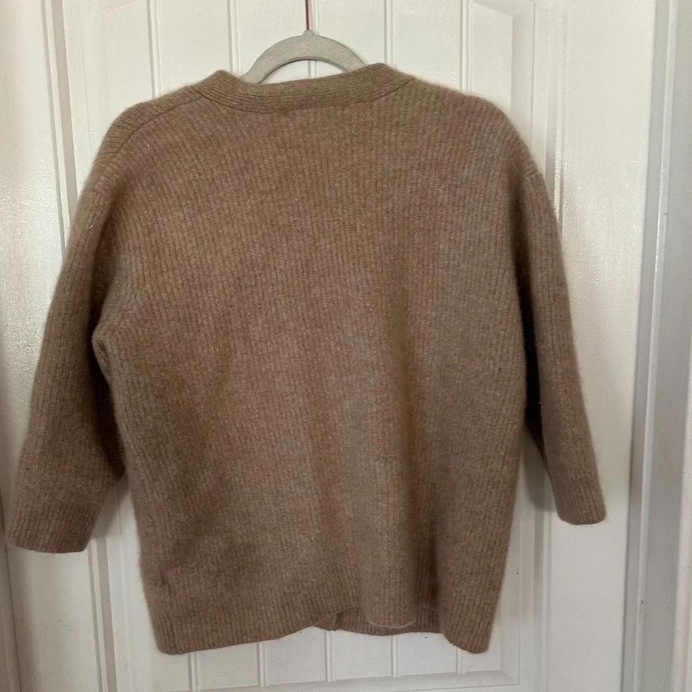 Quince oatmeal Women's cashmere fisherman sweater - Picture 6 of 9